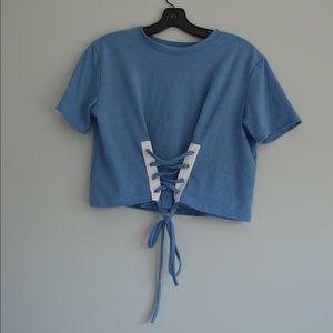 zaful blue t shirt